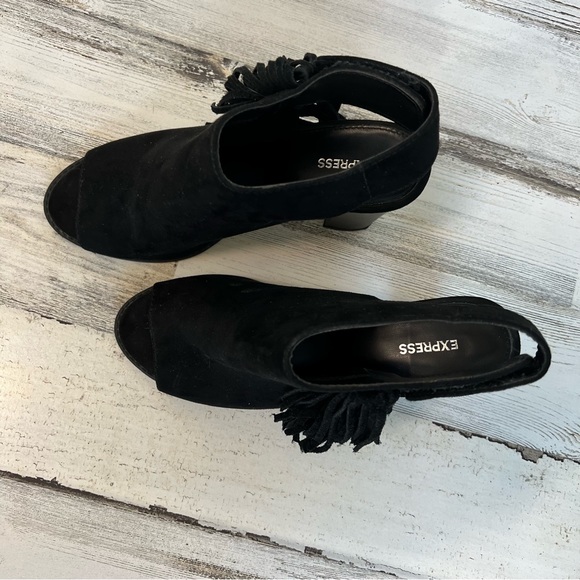 Express Open Toe Heeled Booties - Picture 2 of 6